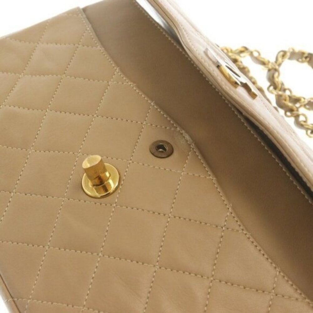 CHANEL CC Paris Limited Double Flap Bag Lambskin Matelasse Chain Beige - Picture 6 of 8